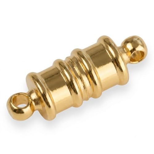 Image of Beadsnfashion 10 Pcs Tube Magnetic Clasp - 18x6mm, Golden Finish | Premium Magnetic Clasp for Jewellery Making, Bracelets & Necklaces | Essential Jewelry Findings Kit