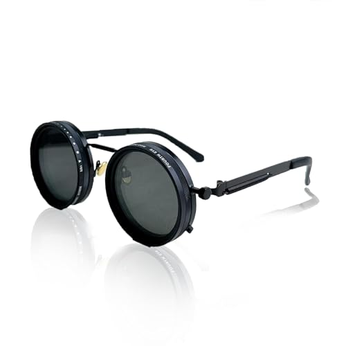 Loycco 1-9 Gears Adjustable Sunglasses for Men Fishing Uv401 Round Polarized Filter