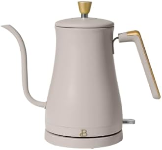 Beautiful 1-Liter Electric Gooseneck Kettle 1200 W, by Drew Barrymore, (8 Colors to Choose From) (Porcini Taupe)