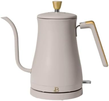 Beautifully 1-Liter Electric Gooseneck Kettle 1200 W, by Drew Barrymore, 8 Colors to Choose From Porcini Taupe