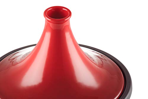 Foto von Le Creuset Gusseisen-Tagine, Rund, Ø 31 cm, Für alle Herdarten, Induktion und Backofen geeignet, Kirschrot, 25138310600422