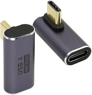 QIANRENON USB C 90 ° Adapter Type C Female to Male Right Angle Coupler USB 4.0 40Gbps Data Transfer Charging OTG Connector for Laptop Tablet Phone 2Pcs