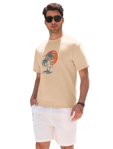 T-shirt homme manches courtes en pur coton avec motif élégant