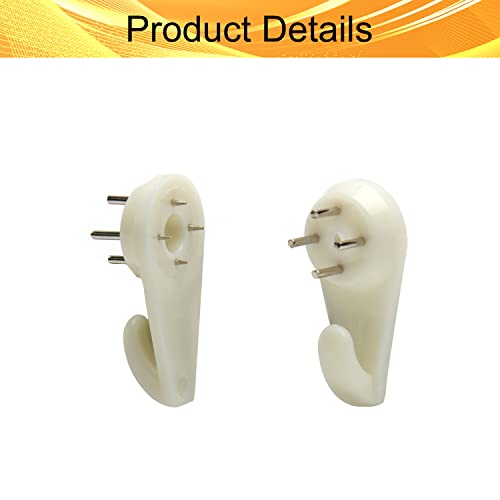 Image of Picture Hangers Ceiling Hooks Professional Photo Frame Hooks Kit with Nails for Hanging Plants Mugs Wind Chimes Utensils White 50PCS