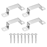 Caractéristiques : Matériau : acier inoxydable 304 (18-8) ; taille du tuyau applicable : 50 x 25 mm (L x l) ; taille totale : 99 x 19 x 25 mm ; épaisseur : 1,5 mm ; taille du trou : 8,5 x 12 mm. 0,33. x 0,47 pouces (L x l) ; espacement des trous : 77 mm ; taille du filetage : M4,8 x 32 mm ; contenu de l'emballage : 4 supports de connecteur en forme de U, 8 vis auto-perceuses à tête cruciforme