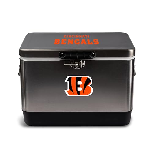 The Memory Company | Licensed NFL 29L Team Logo Stainless Steel Cooler,Cincinnati Bengals