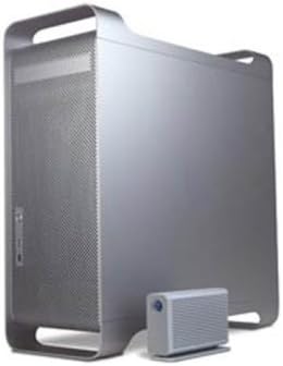 LaCie Little Big Disk Quadra next to a desktop computer