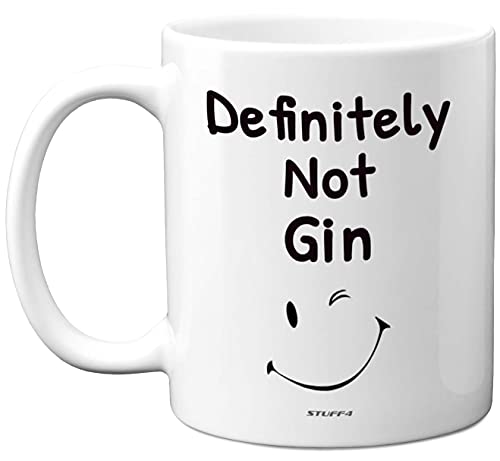 Stuff4 Definitely Not Gin Funny Mugs, 11oz Ceramic Dishwasher Safe Premium Mugs, Gin Gift, Office Gifts for Women, Gin Gifts for Men, Funny Work Mug