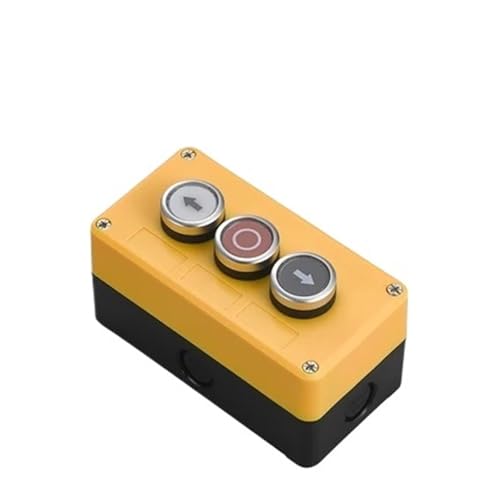 Emergency Stop Switch Button Switch Control Box Hand-held self Starting Button Waterproof Box Electrical Industrial Emergency Stop LA38(3Hole11)