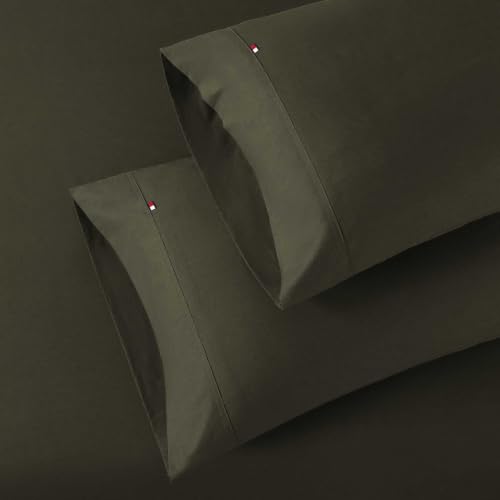 Image of Tommy Hilfiger - Twin XL Cotton Percale Soft Sheet Set with Pillowcase