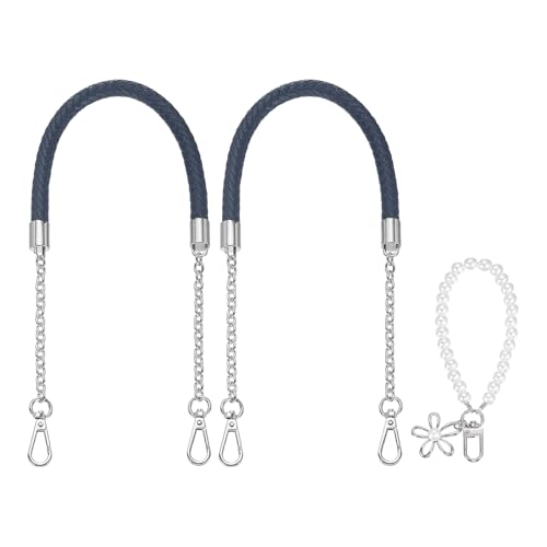 Correas de cuero para bolso de axila azul y plata ideales para eventos de noche