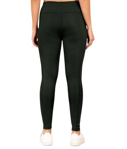 Image of NINQ high Waist Women Gym Compression Pants for Workout with Pocket, Yoga & Exercise, Active Wear Legging Sports Tights Trousers with Comfortable Fit for Running, Jogging & Training