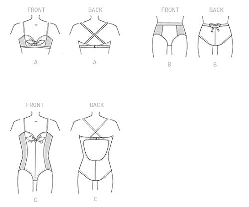 Amazon.com: Butterick Patterns B6358 D5 Misses' Tie-Detail Bikini
