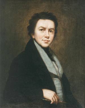 Peinture à l'huile de Janos Rombauer portrait de 1846 pour une ambiance cabinet de curiosités