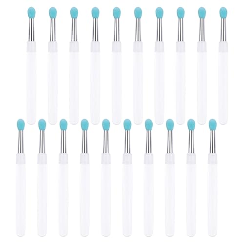 20 brochas de silicona para labios con tapas, higiénicas y multiusos, herramientas de maquillaje para viajes, aplicación precisa, aplicador de labios de silicona reutilizable