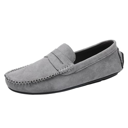 Suede Vamp Loafer Prom Walking Slip-On Boat Shoes Round Toe Lightweight Comfortable Flexible