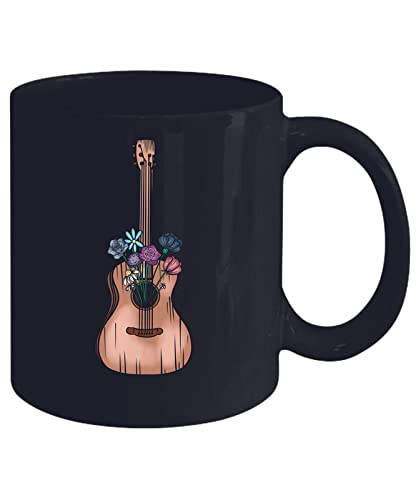 SKY DOT Guitar-Cool-Design-on-Black-Mug Gift Ideas Printed Ceramic Tea/Coffee Mug