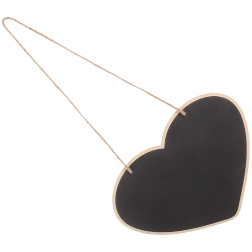 Beavorty Pizarra Decorativa Mini Corazón de Madera 30x20x0,5 Cm, Placa para Colgar Pared, Letrero de Pizarra Borrable Reutilizable para Mensajes y Notas, Tablero de Mensajes DIY