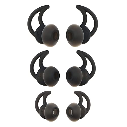 3 Pairs Replacement Earbuds Ear Tips Silicone In Ear Earphones Noise Isolation Ear Tips Compatible with Bo-se QC20 QC20i SoundSport SIE2i IE2 IE3 Earphones Black S M L