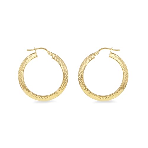 Créoles or jaune 9 ct Carissima Gold 20 mm diamantées pour femme