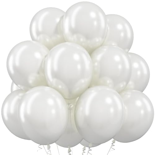Image of Togvu Pearl White Balloons 50Pack 12 Inch Pearl Latex Party Balloons
