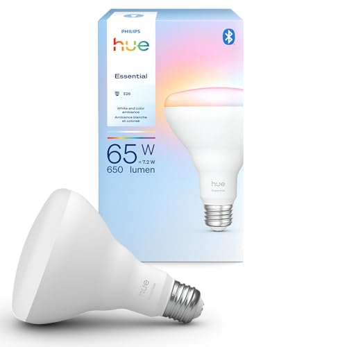 Philips Hue Essential Smart LED BR30 Bulb 1-Pack, White and Color Ambiance, E26, 7.2W, 2200K-6500K, 650 Lumens, Dimmable, Works with Alexa, Google Assistant, Apple Home - image 1