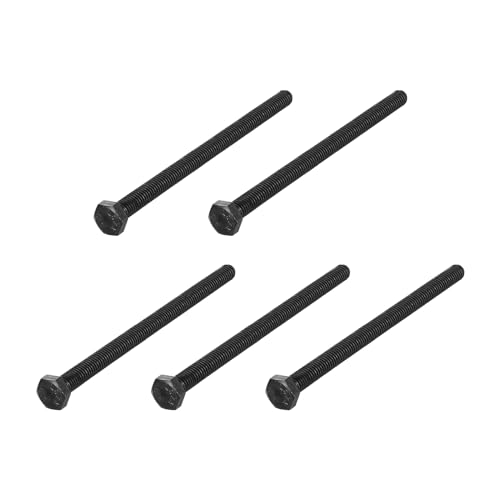 Image of METALLIXITY Hex Bolts (M8-1.25x110mm) 5Pcs, Carbon Steel Fully Threaded Black Oxide, Coarse Thread UNC Hex Head Screw Bolt - for Furniture Repair