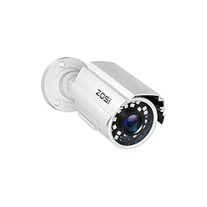 ZOSI 1080P HD 1920TVL Hybrid 4-in-1 TVI CVI AHD 960H CVBS CCTV Security Camera,80ft Night Vision,2MP Weatherproof Aluminum Metal Bullet Camera for 960H,720P,1080P,5MP,4K Analog Surveillance DVR-White