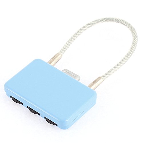 Image of Aexit Metal Wire Padlocks & Hasps Hoop 3 Dials Combination Sky Blue Mini Bag Shaped Cartoon Resettable Padlock for Combination Padlocks Luggage Suitcase