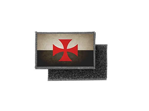 Akachafactory Toppe Toppa Patch Bandiera stampado Vintage Applique banderina templare Templari