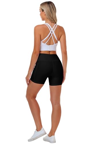 Image of AOBUTE Womens 9 inch /10 inch /11 inch Long Swim Board Shorts High Waisted UPF 50+ Biker Shorts with Pockets