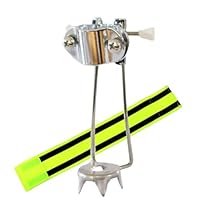 Eiskralle mit Zackenkranz – Hochklappbar, Für alle Stöcke & Unterarmgehstützen (16-25mm) | Bestmöglicher Halt auf EIS & Schnee | Leichte Montage | + Olanmarp Armband mit Streifen (1 Stück Eiskralle)