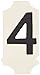 Brady 5010-4 Gothic Quik-Align 1" Height, 1-1/4" Width, B-933 Vinyl, Black Color Legend "4" Number (Pack Of 10)