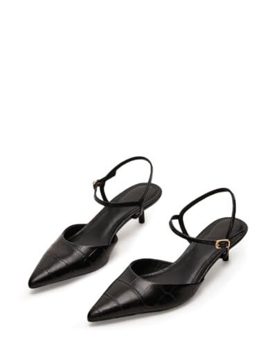 Beauty Cry Womens Pointed Toe Slingback Kitten Heels Sexy Pumps Dress Party Sandals