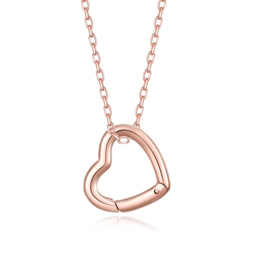 GAVU Stainless Steel Ring Holder Necklace for Women Womens Rosegold Pendant Ring Keeper Heart Necklace 18