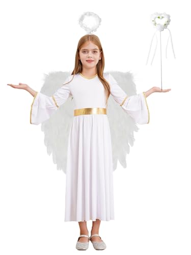 Disfraz para niñas de ángel y demonio con alas y diadema