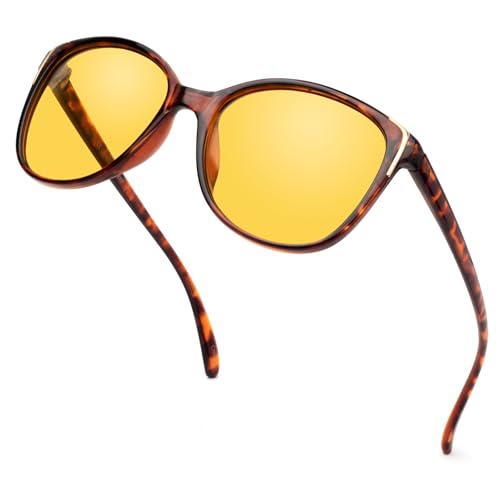 Face Shadow Lunettes Jaune Conduite de Nuit Femme Homme, Polarisées, anti Eblouissement de Vision Nocturne pour Conduire, Ultra Léger