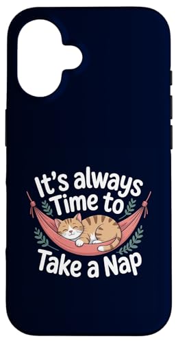 It's Always Time to Take a Nap Cute Sleeping Cat Lover Case for iPhone 16