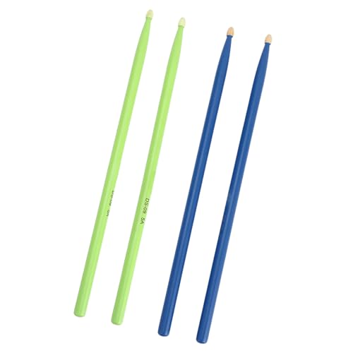 Baquetas profesionales de madera de arce tamaño 5A con peso equilibrado y agarre cómodo, paquete de 2 pares (1 par negro y 1 par rojo, 1 par azul oscuro y 1 par verde) miniatura 2