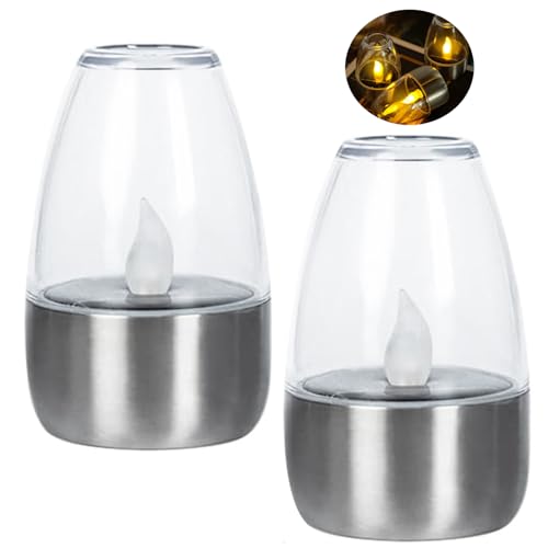 Luces solares de jardín tipo velas impermeables para decoración exterior 4