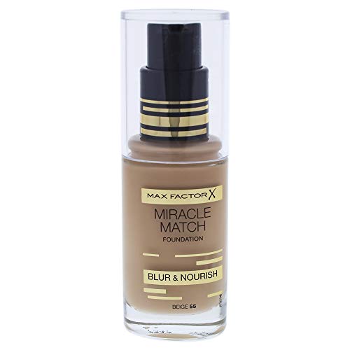 Max Factor Miracle Foundation Match Foundation, No. 55 Beige, 1 Ounce
