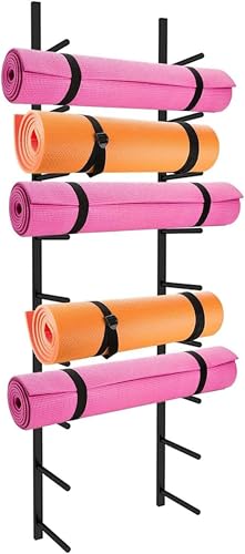 Étagère murale en métal pour tapis de yoga afin de libérer de l'espace au sol