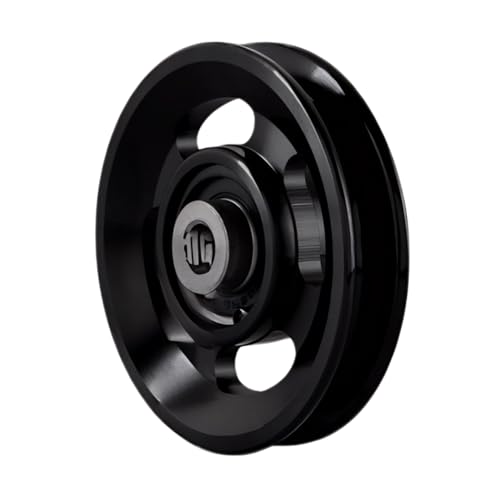 Ezweiji Polea de inversión, aleación de aluminio, polea de fitness, equipo de fitness, pieza de repuesto para el gimnasio en casa, equipos deportivos, sistemas de rodillos de garaje (negro 114-115 mm)