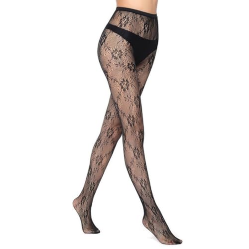 BEPSYOM Collants de Filet de Pêche, Bas Skinny Femmes, Collants de Maille, High Waisted Night Club, Party, resille noir, sexy, fantaisie femme