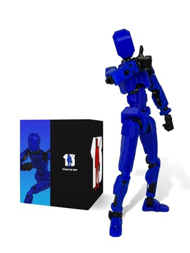 Image of ONNGEO Titan Dummy 13 Action Figure, 3D Printed Fully Articulated Robot Toy with Movable Joints, Poseable Collectible Figure for Kids & Adults, Desktop Decoration, Game Lovers Gift (Blue)