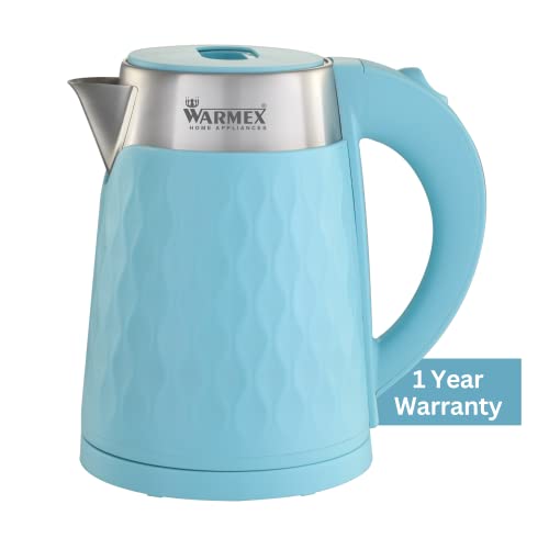 Image of Warmex Home Appliances Warmex Boil & Serve 09 1500 Watts Double Wall Inner Body Stainless Steel Electric Kettle 1.8 L (Blue)