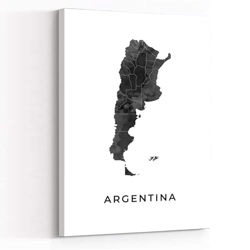 Men Office Decor,Teen Room Decor,Argentina Map Art Poster,Black And White