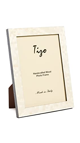 Tizo Design Womens Italian White Burl Wood Frame 5x7 Natural White One Size