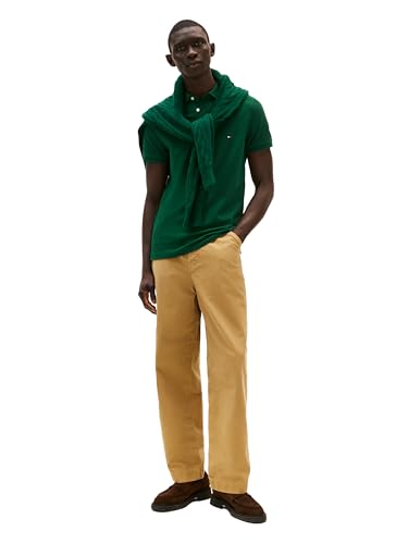 Image of Tommy Hilfiger Men's Short Sleeve Polo Shirts in Slim Fit with Stretch and Organic Pique Cotton