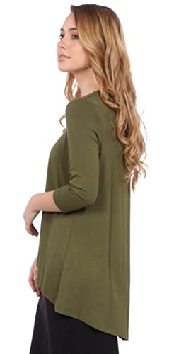 Kosher Casual Women's Tunic Tops Modest 3-4 Sleeve Hi Lo Flowing tunic2